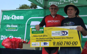 Stan Goetsch presenting Cheque to James Cape