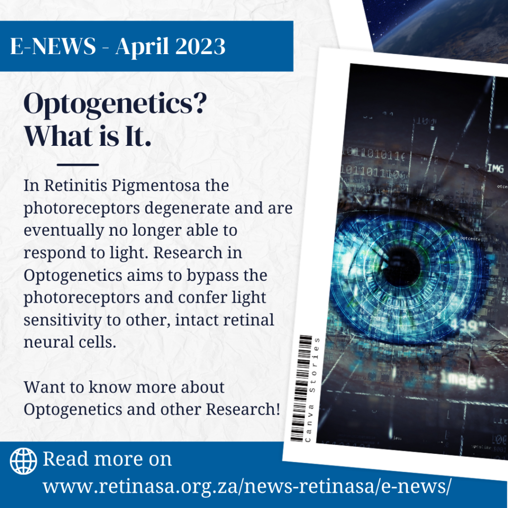 Blocks with the words ENews April 2021 and a block to the right with an eye