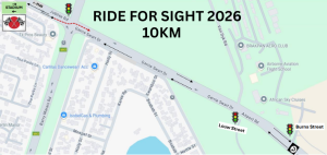 Route map of the 10km route showing start and finish of the route