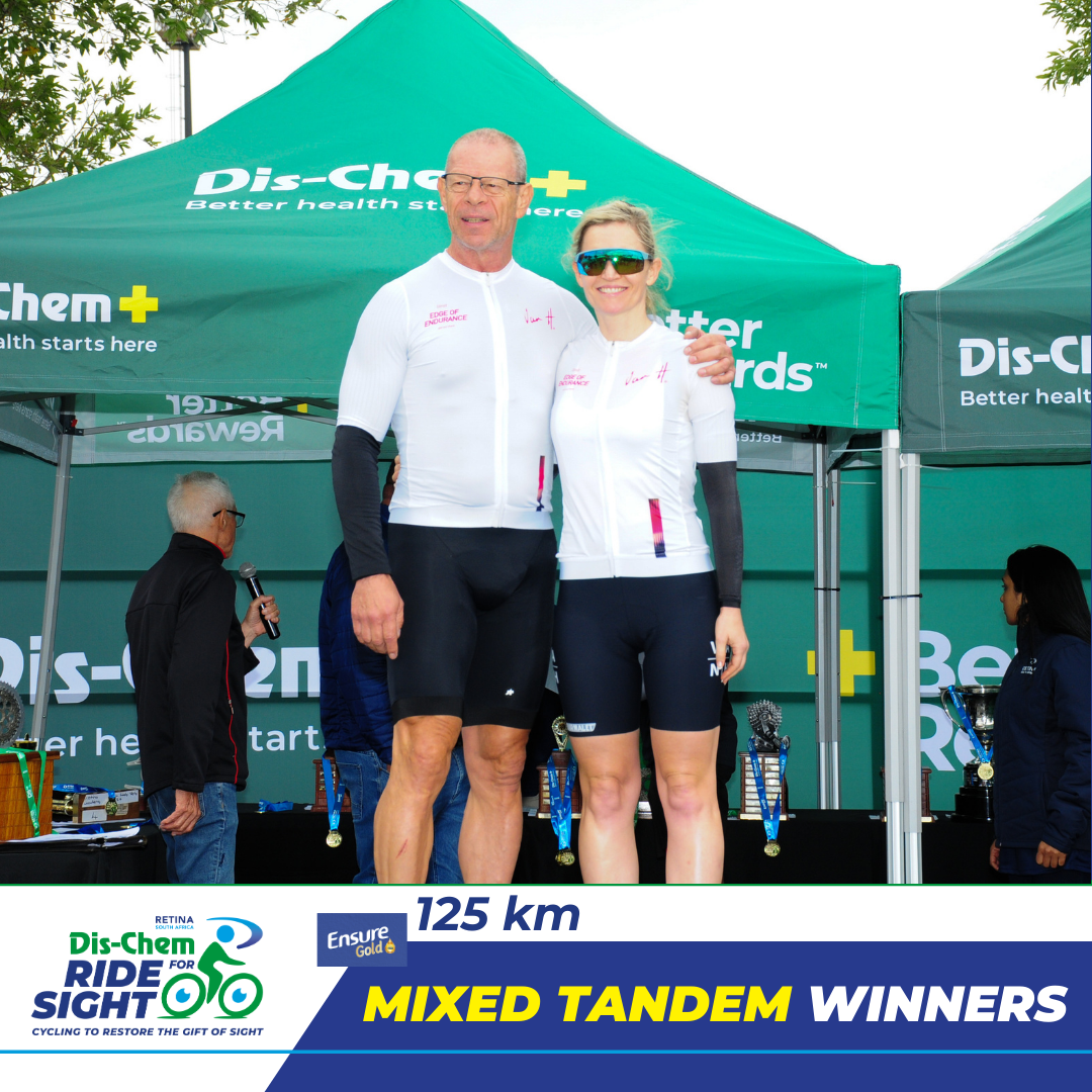 Mixed Tandem winners pictured on stage