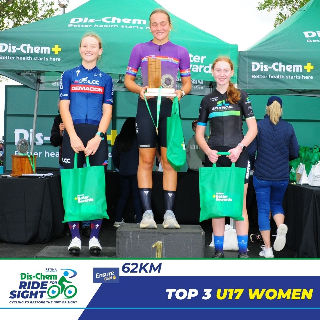 Under 17 Women 62KM pictured on stage