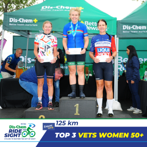 Vets Women 50+ winners pictured on stage