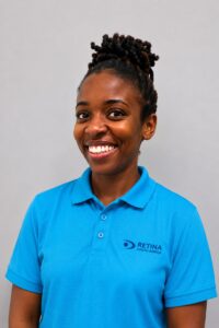 Kaithlin King wearing Retina golf shirt